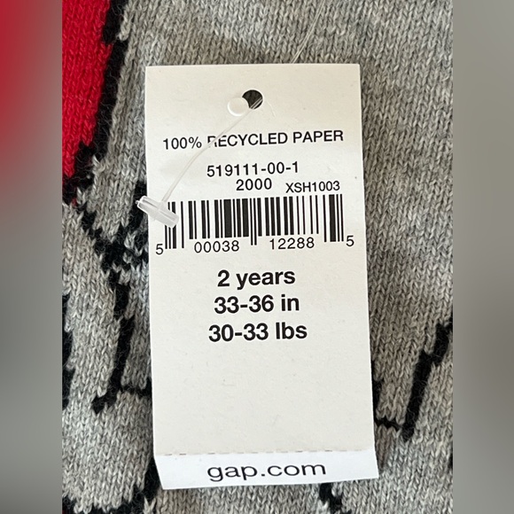 Gap Disney Sweater Girls Size 2 Grey - Valentine's Day Mickey & Minnie Mouse - Picture 2 of 3